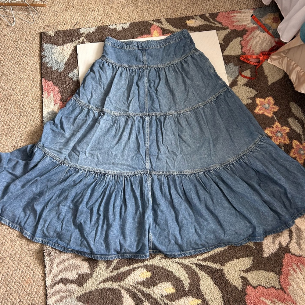 FREE PEOPLE Dreamweaver Maxi Denim Skirt - Picture 9 of 11